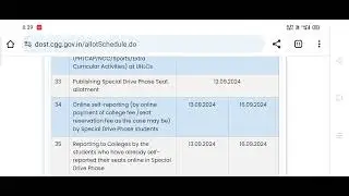 DOST 2024 Special Drive phase seat allotment released online self reporting