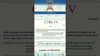 CTRL+V Shortcut Key | Keyboard Shortcut | Computer Shortcut keys | MS Office Shortcut Keys | MS Word