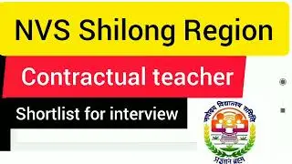 Shortlist candidate, contractual teacher, Shilong Region