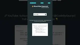 🔒 Show/Hide Password Using JavaScript | Simple & Easy 