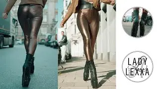 WALKING IN TAJNA CLUB SHOES HEELS AND GOLDEN LEGGINGS