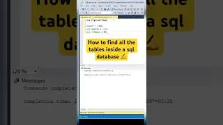 How to find all the tables in an existing database 