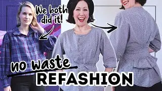 MEN'S SHIRT REFASHION... BUT USING 100% OF IT, I MEAN NO SCRAPS! Refashion challenge with Miss Matti