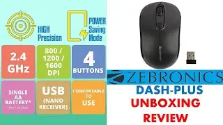 Zebronics Zeb Dash Plus Wireless Mouse [HINDI REVIEW] MAIN DETAILS PROVIDED | BUDGET MOUSE UNDER 350