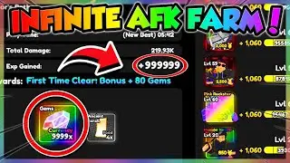 AFK *INFINITE* XP & GEMS FARM in Anime Defenders!! (Roblox)
