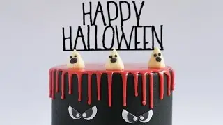 Halloween Blood Red Drip And Ghost Cake Tutorial-  Rosie's Dessert Spot
