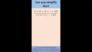 Can you simplify this tricky fraction | Simple and Easy solution | Math Problem | Shorts