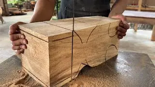 The Young Carpenter's Skill In Processing Giant Wood Helped Him Build A Giant Dining Table