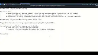 Owasp Top 10 - Insufficient Logging and Monitoring