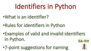 Identifiers in Python | Python Tutorial | Python for CBSE | Python Programming | CBSE | Identifiers