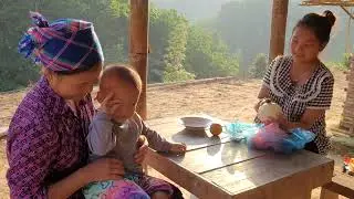 A 17-year-old single mother,about to give birth,Grandma brought chicken tovisit the mother and child