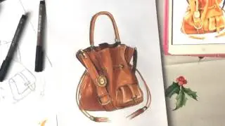 Fashion sketching - скетч сумки. Видео-курс    draw a sketch of handbag