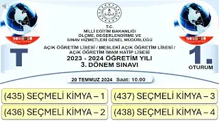 2024 / 3. DÖNEM / AÇIK ÖĞRETİM LİSESİ / SEÇMELİ KİMYA – 1 – 2 – 3 - 4