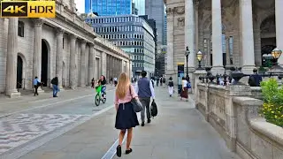 Walking in London’s Financial District - Aug 2024 | City of London Walk [4K HDR]