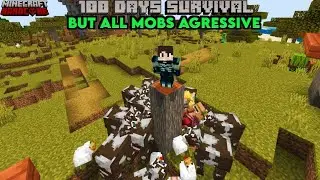 100 Days Survive WITH All Mobs AGRESSIVE 😱 In Minecraft |#shorts #youtube #minecraft #ytshorts
