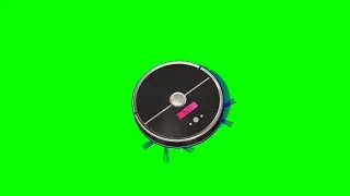 Automated robotic cleaner Green screen Animation HD video