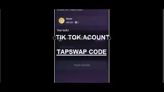 TIK TOK ACCOUNT TAPSWAP CODE CODIGO DE TAPSWAP