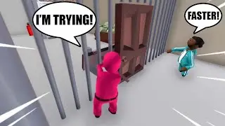 2 PLAYER SQUID GAME JAIL ESCAPE in HUMAN FALL FLAT