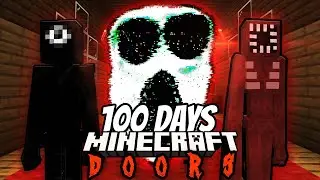 Surviving 100 DAYS of ROBLOX DOORS in MINECRAFT!