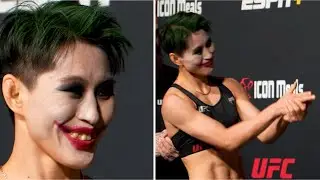 "I WILL WIN, IM CRAZY" UFC FIGHTER SHOWS UP IN FULL JOKER FACE PAINT AT FACE OFFS