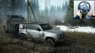 SnowRunner | Land Rover Defender 2020 | Steering Wheel + Shifter | GamePlay