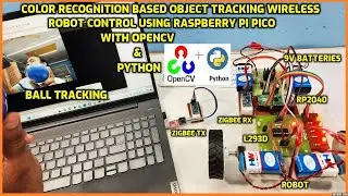 Colour Recognition Based Wireless Object Tracking🤖Robot Using Raspberry Pi Pico with OpenCV & Python