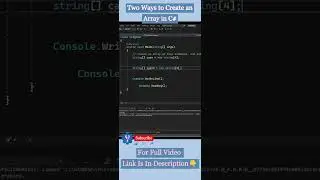Two Ways to Create an Array in C#