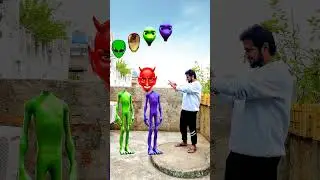 Purple and green alien and me correct head matching funny vfx magical | 