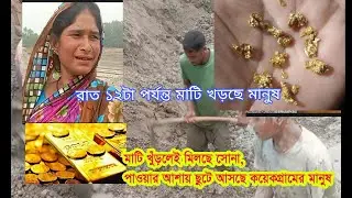 এখনও মাটি খুড়ে সোনা মিলছে, রাত ১২ টা পর্যন্ত প্রায় ২০০ মানুষ মাটি খুঁড়ছে সোনার আশায়