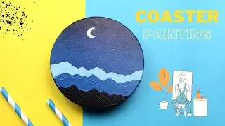 How To Paint Coaster | Acrylic Painting Tutorial | Acrylic Painting For Beginners