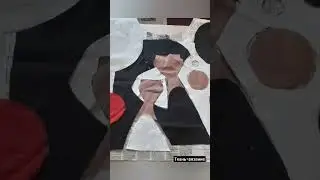 Туника крючком. Ткань и вязание. Аппликация крючком