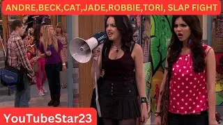 Andre,Beck,Cat,Jade,Robbie,Tori slap FIGHT on Victorious (Part 4)