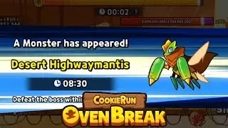 NEW DESERT HIGHWAYMANTIS RIAD RUN BOSS! (Cookie Run: OvenBreak)
