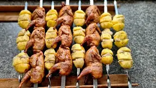 Нежнейший ШАШЛЫК из ПЕРЕПЕЛОВ. Tenderest quail shish kebab.