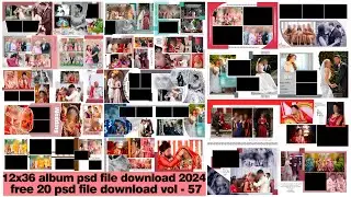 wedding album PSD file download 2024 free PSD file download 12x36 inner PSD free download | VOL - 57
