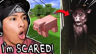 Minecraft mobs but as CURSED images...