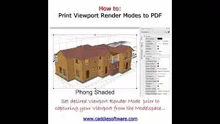 How to print to PDF using Viewport Render Modes in Caddie .dwg software