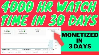 How I Got Monetized On Youtube | How To Get 4000 Hours Watch Time In 30 Days