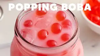 strawberry popping boba