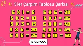 5'ler Çarpım Tablosu Şarkısı ✨ Eğlenceli Matematik 💕Animasyon💕 Beşler Çarpım Tablosu Kolay Ezberleme