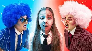 cold and hot scary teacher! the teacher has a split personality ?! pranks at school! challenge!