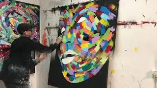 Palette Knife Portrait Art Lesson Harlequin Lady Abstract Painting