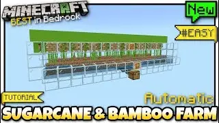 Minecraft Bedrock - SUGARCANE & BAMBOO FARM 🚜 Automatic Tutorial - PS4 ,MCPE,Xbox ,Windows & Switch