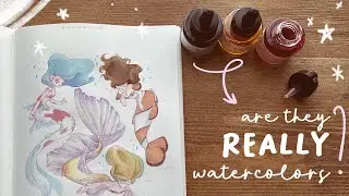 painting with liquid watercolors for the first time ✦ ECOLINE first impressions and review