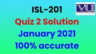 Isl 201 Quiz 2 Solution January 2021| Isl 201 | Isl 201 quiz 2 solution Fall 2020