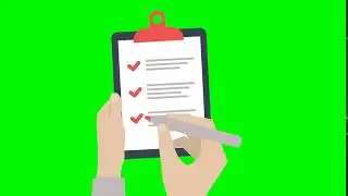 checklist with Notebook greenscreen