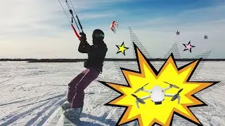 I Snowkited into a Drone 😳 - VLOG #44