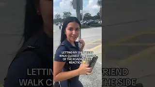 LETTING MY GF WALK CLOSE TO THE ROAD FOR HER REACTION 