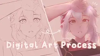 [procreate] digital art drawing process [tutorial] + ipad art & Apple Pencil 🍁