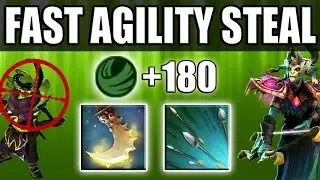 Insanely fast AGILITY Steal +180 [Essence Shift + Focus Fire] Dota 2 Ability Draft